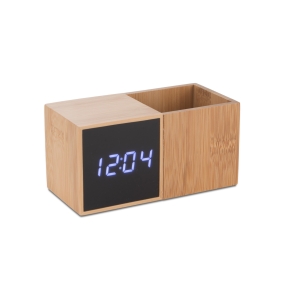 Galda pulkstenis ar organizatoru BAMBOO