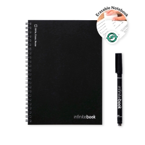 INFINITEBOOK LĪMĒTĀ A5. A5 bezsvītru grāmata ar elastīgu vāku un 15 līmētām tāfeles lapām.