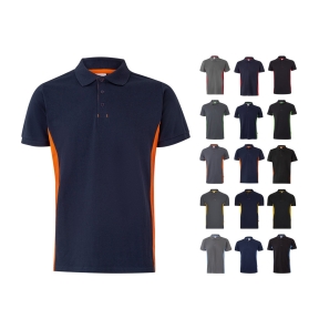 VL SUPAY. Divu toņu pikē polo krekliņš (180 g/m²), īsām piedurknēm, kokvilna (60%) un poliesteris (40%).