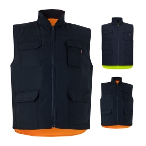 VL DIANA. Poliestera (100%) polstera (220 g/m²) polsterēta veste ar rāvējslēdzēja aizdari un abpusēju savilkumu, abpusēja, ar vairākām kabatām.