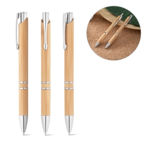 BETA BAMBOO. Bambusa lodīšu pildspalva ar klipu un metāla apdari