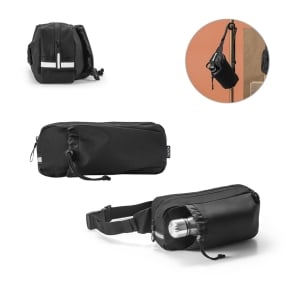 DELFOS POUCH. 300D pārstrādāts poliesteris un 600D pārstrādāts poliesteris jostas somai ar atstarojošiem elementiem.