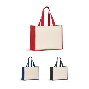 HELSINQUE KRĀSA. Audekla soma (320 g/m²), ar apakšdaļu un sāniem no laminētas džutas (350 g/m²) krāsās.