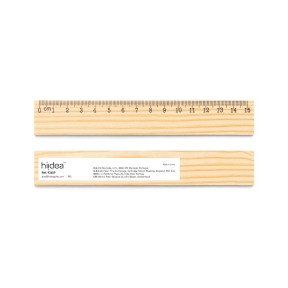WESLEY 15. Priežu koka lineāls ar 15 cm skalu