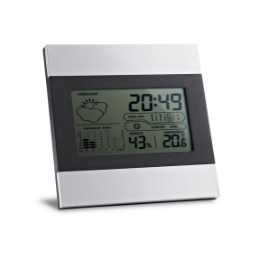 DENE. Galda meteoroloģiskā stacija ar alumīnija un ABS LCD ekrānu