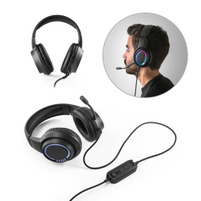 Thorne Headset RGB. ABS spēļu austiņas ar 2 m kabeli, mikrofonu un RGB LED apgaismojumu.