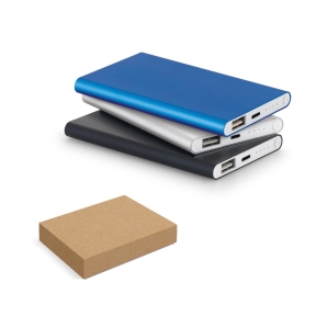 MARCET. Power banka slim 4'000 mAh no pārstrādāta ABS (70% rABS) un pārstrādāta alumīnija (30% rAL).