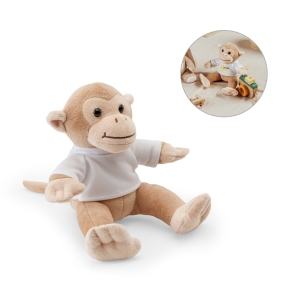 MONKY. Plēša rotaļlieta pērtiķa formā ar t-kreklu