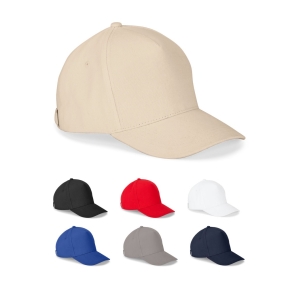 ASHTON. 100% kokvilnas cepure (260 g/m²) ar 5 paneļiem.