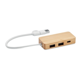 Bambusa USB 3 portu koncentrators