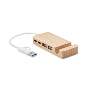 Bambusa USB 4 pieslēgvietu koncentrators