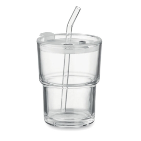 Stikla tumbleris ar salmiņu 400ml