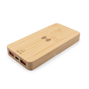 Bamboo bezvadu barošanas banka 8000 mAh B'RIGHT, bezvadu lādētājs 15W | Benson