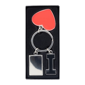Keyring "I love ..." with a metal plate | Lydus