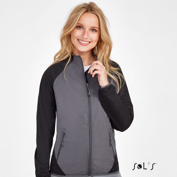 Sieviešu divkrāsu softshell jaka