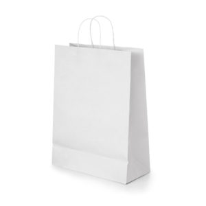 Balts papīra maisiņš 18x24x8 cm