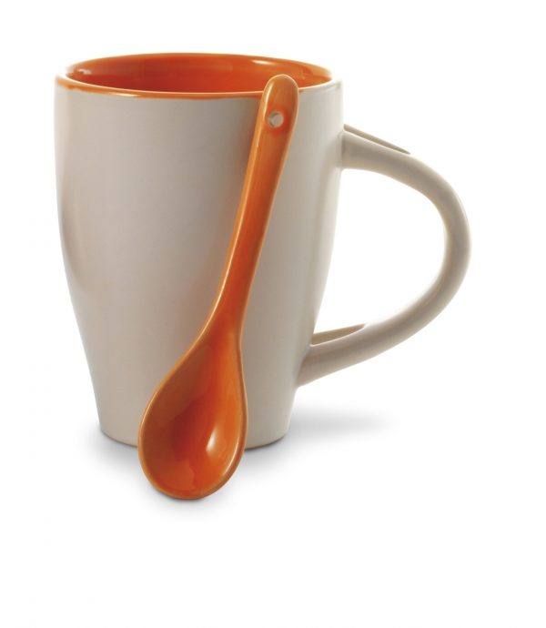 Keramikas krūze 300 ml ar karoti V5269
